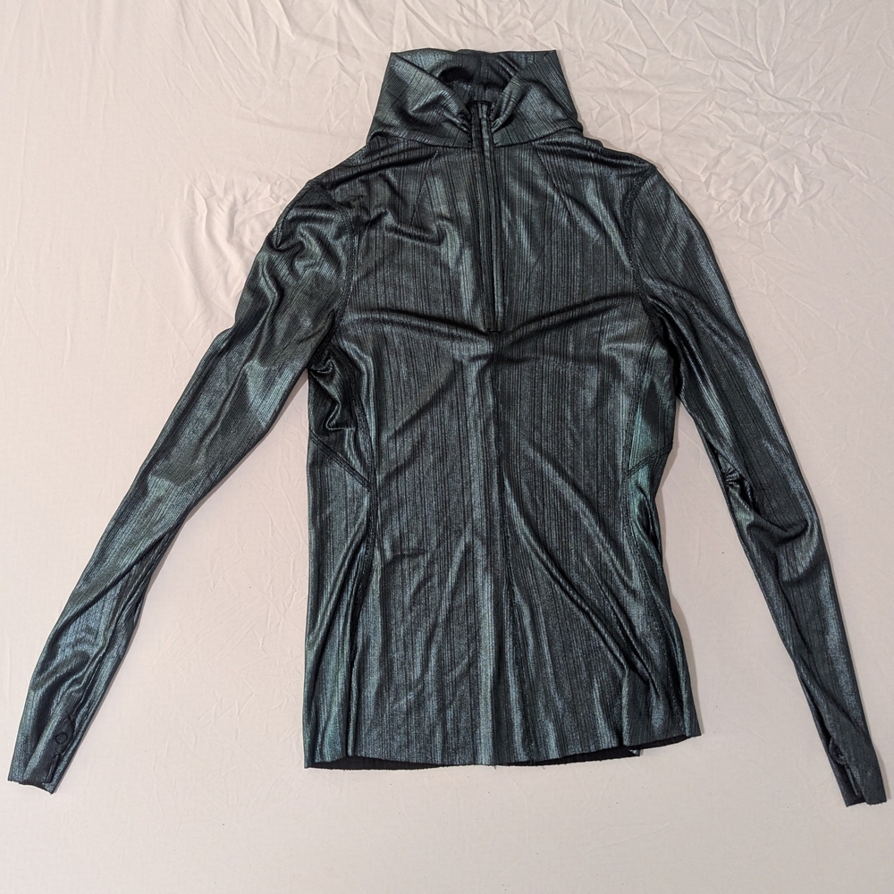 Byron Lars Beauty Mark Women's Teal Metallic Top Size 4